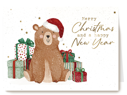 Merry Christmas Bear Happy NY