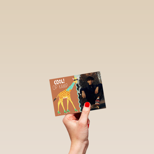 Giraf Cool Op Kamp fotokaart