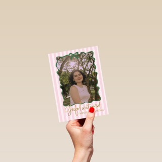 Verjaardagskaart gefeliciteerd strikje roze