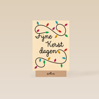 kerstkaart klassiek snoer met lampjes fijne kerstdagen