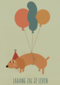 Verjaardagskaart teckel met ballonnen