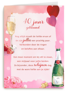 Huwelijksjubileum kaart 40 jaar getrouwd More than Word