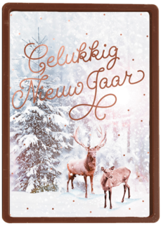 nieuwjaarskaart gelukkig nieuwjaar hert