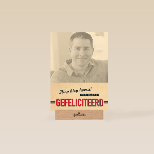 fotokaart hiep hiep hoera van harte gefeliciteerd