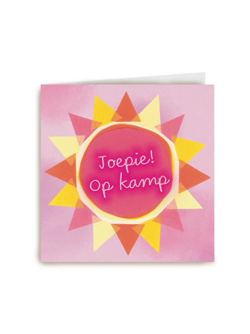 op kamp kaart met de tekst joepie op kamp
