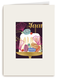 Verjaardagskaart stijvolle taart met leeftijd