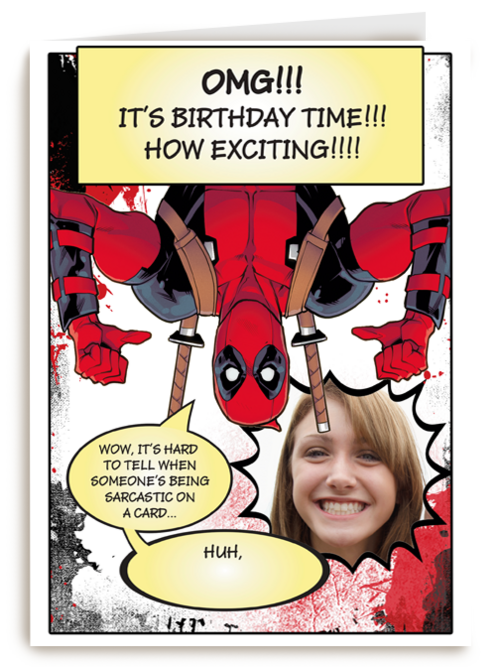 Deadpool sarcastic birthday card