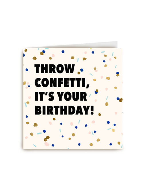 Verjaardagskaart man hip Throw confetti