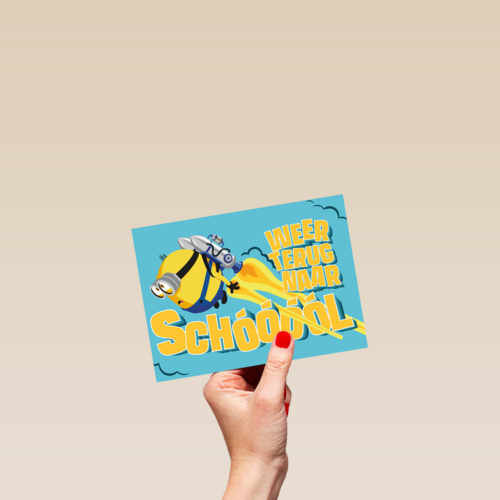 Back to school kaart Minions met Otto