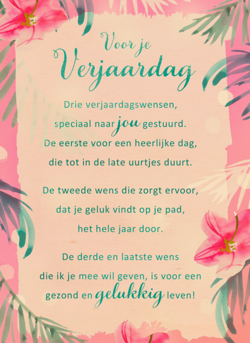 Verjaardagskaart vrouw klassiek 3 verjaardagswensen More than words