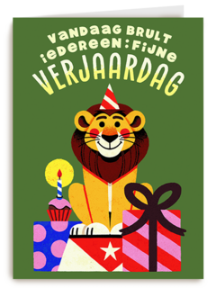Verjaardag Leeuw Met Cadeaus