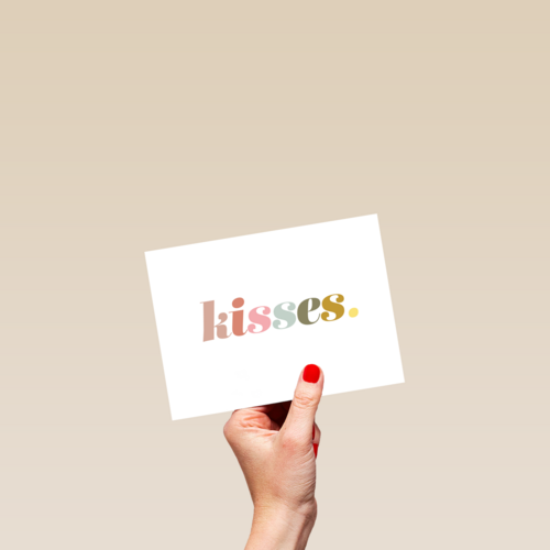 Liefde kaart kisses