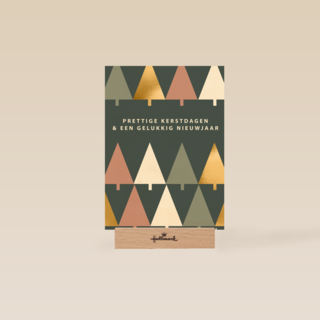 Kerstkaart zakelijk design kerstbomen
