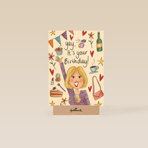 Verjaardagskaart vrouw Yay it is your birthday Matia Studio