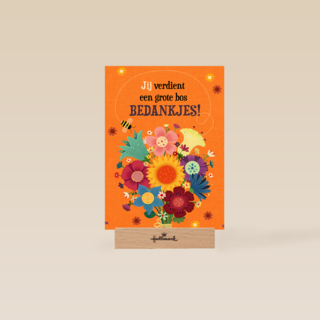 Bedankt kaart een grote bos bedankjes