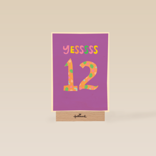 Verjaardagskaart yessss 12 tiener meisje