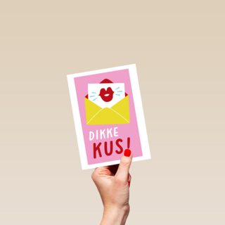 Zomaar kaartje dikke kus roze
