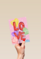 Liefde kaart Love ballonletters