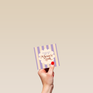 Proficiat nieuwe zaak lila beige