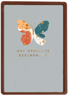 Condoleance oprechte deelneming vlinder grijs