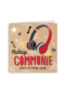 Stoere muzikale communie kaart met koptelefoon