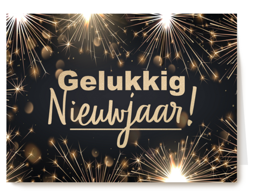nieuwjaarskaart met vonken
