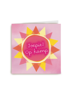 op kamp kaart met de tekst joepie op kamp