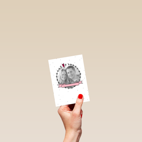 fotokaart wij geven een huwelijksfeest