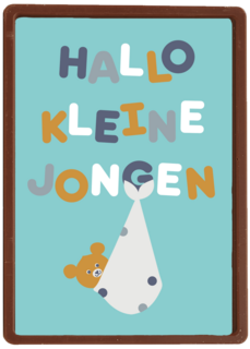 Hallo kleine jongen geboortefelicitatie