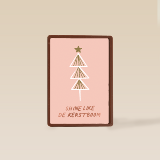 kerstkaart hip shine like de kerstboom