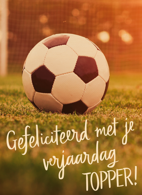 Verjaardagskaart voetbal topper