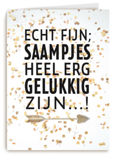 huwelijksjubileum kaart saampjes heel erg gelukkig zijn