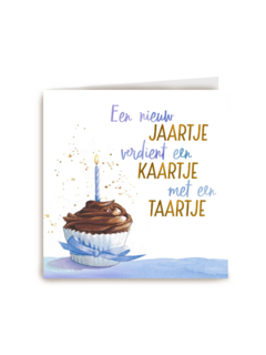 een nieuw jaartje met kaartje en taartje