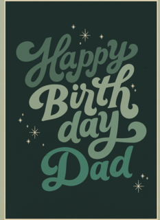 Stijlvolle verjaardagskaart met Happy birthday dad