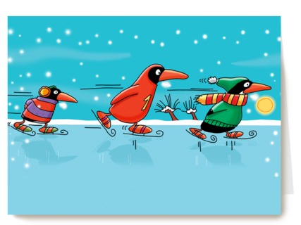 pinguins op de schaats