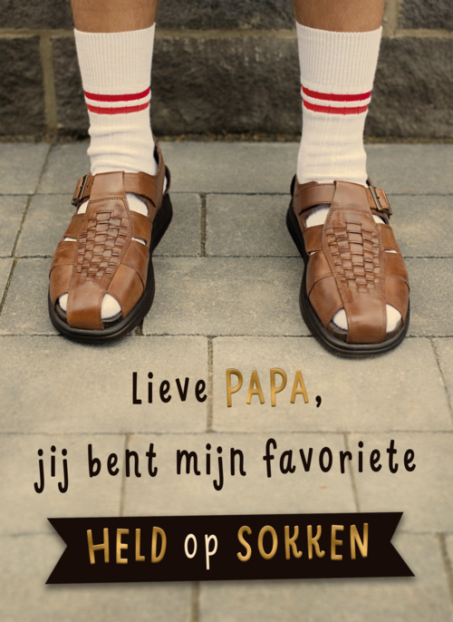 Papa jij bent mijn held op sokken