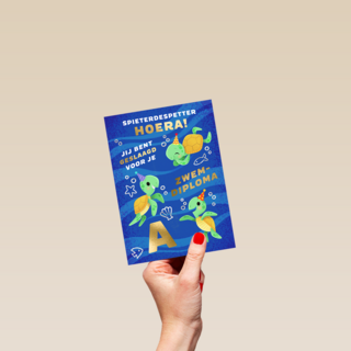 Zwemdiploma A kaart met schildpadden