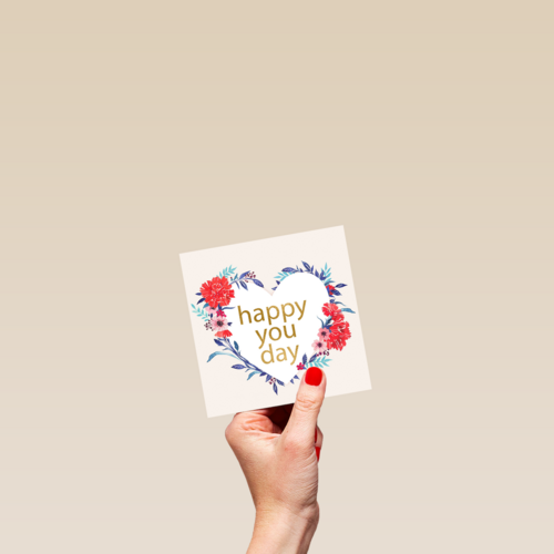 hart met bloemen happy you day