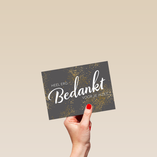 bedankt kaart zakelijk bedankt voor je inzet