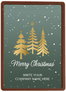 Kerstkaart zakelijk Gouden kerstbomen Aanpasbare tekst
