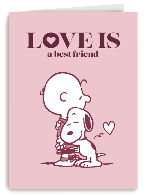 Snoopy valentijnskaart love is a best friend