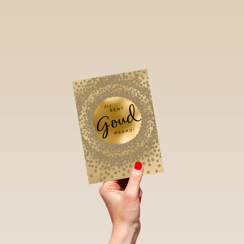 Moederdag kaart stijlvol jij bent goud waard