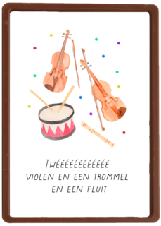 Verjaardagskaart muziekinstrumenten