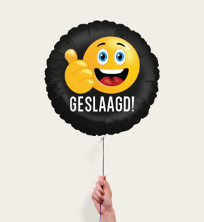 Ballon Geslaagd Emoij Zwart