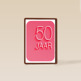 Verjaardagskaart 50 jaar roze rood