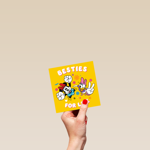Vriendschapskaart Minnie Mouse en Katrien besties