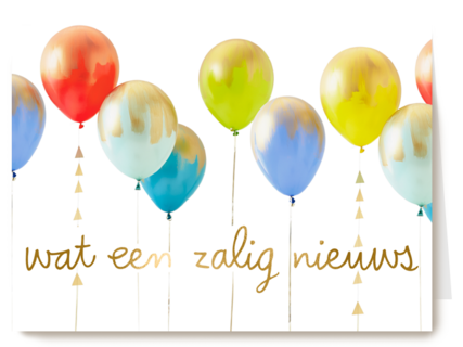 wat een zalig nieuws met ballonnen