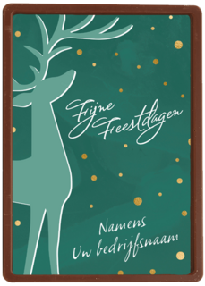 kerstkaart met rendier op groene achtergrond