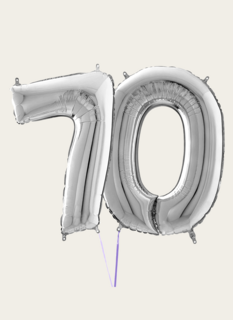 Cijferballon 70 Jaar Zilver XL