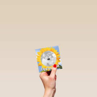 fotokaart bedankt met zonnebloem
